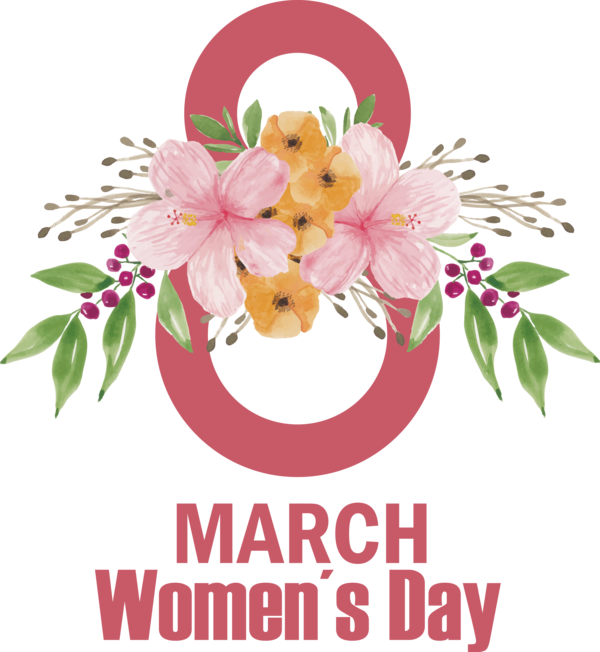 Transparent International Women's Day Flower Design Flower bouquet for Women's Day for International Womens Day