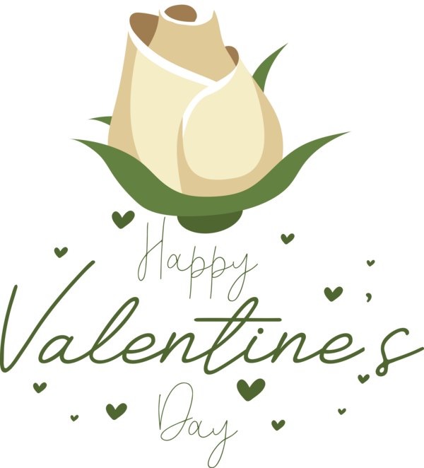Transparent Valentine's Day Logo Leaf Calligraphy for Valentines for Valentines Day