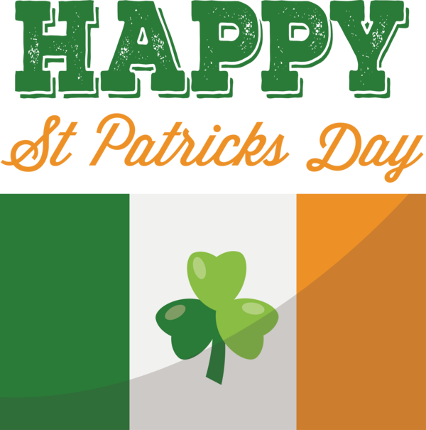 Transparent St. Patrick's Day Logo Leaf Design for Saint Patrick for St Patricks Day