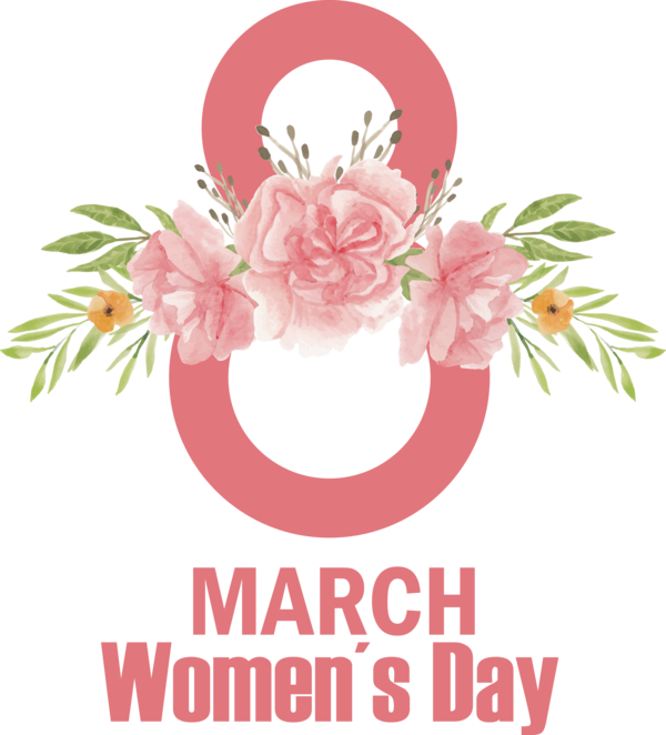 Transparent International Women's Day calendar Floral design Gregorian calendar for Women's Day for International Womens Day
