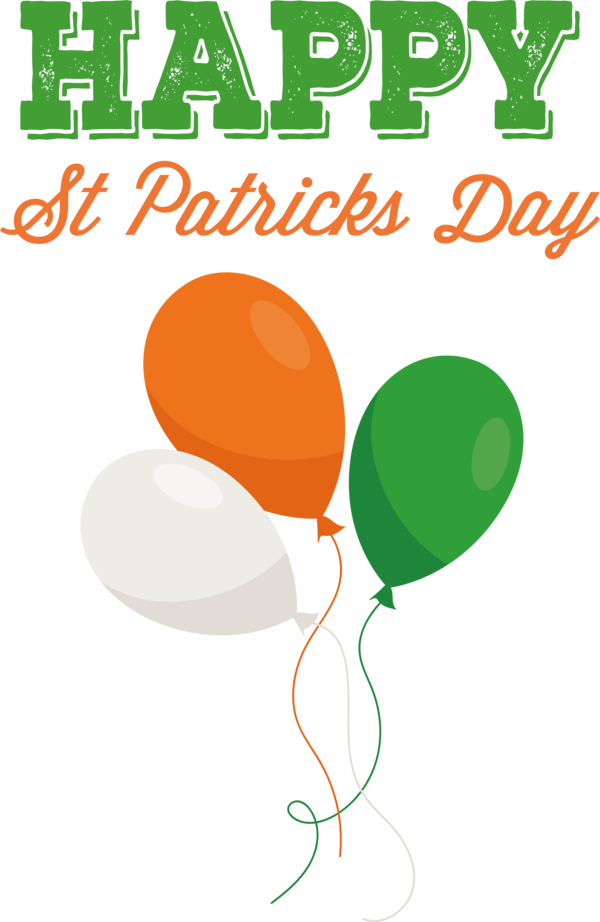 Transparent St. Patrick's Day Balloon Line Birthday for Saint Patrick for St Patricks Day
