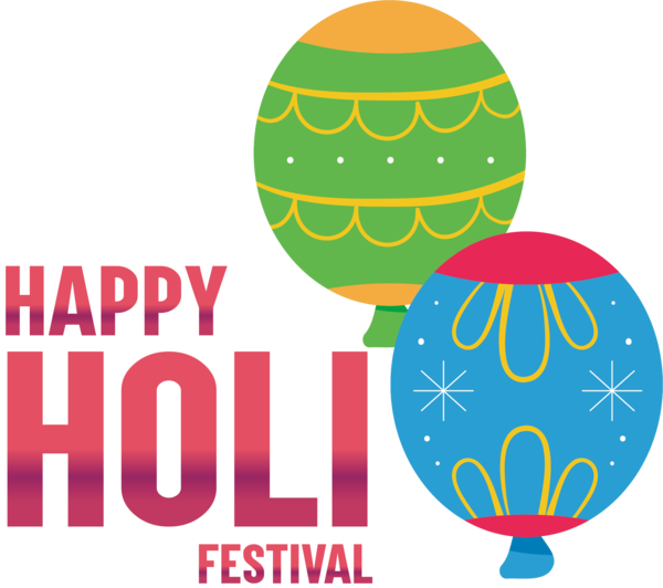 Transparent Holi Logo Line Balloon for Happy Holi for Holi