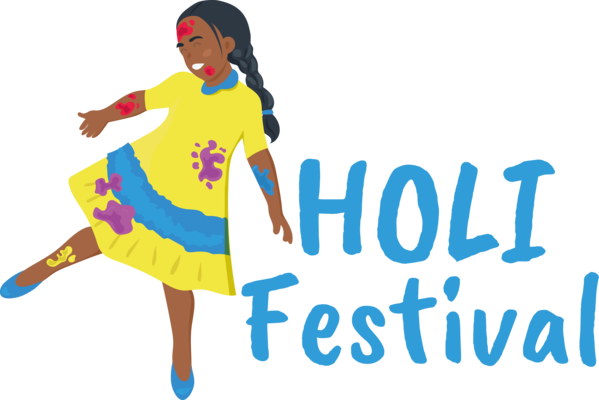 Transparent Holi Clothing Logo Cartoon for Happy Holi for Holi
