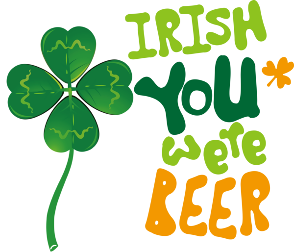 Transparent St. Patrick's Day Leaf Plant stem Logo for Green Beer for St Patricks Day
