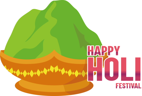 Transparent Holi Logo Plant Green for Happy Holi for Holi