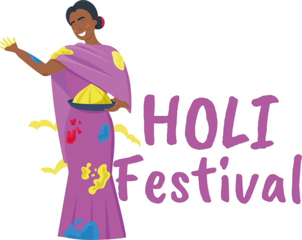 Transparent Holi Dress Logo Cartoon for Happy Holi for Holi
