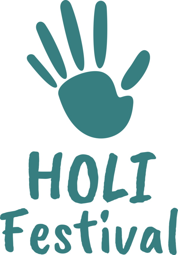 Transparent Holi Logo Design Teal for Happy Holi for Holi