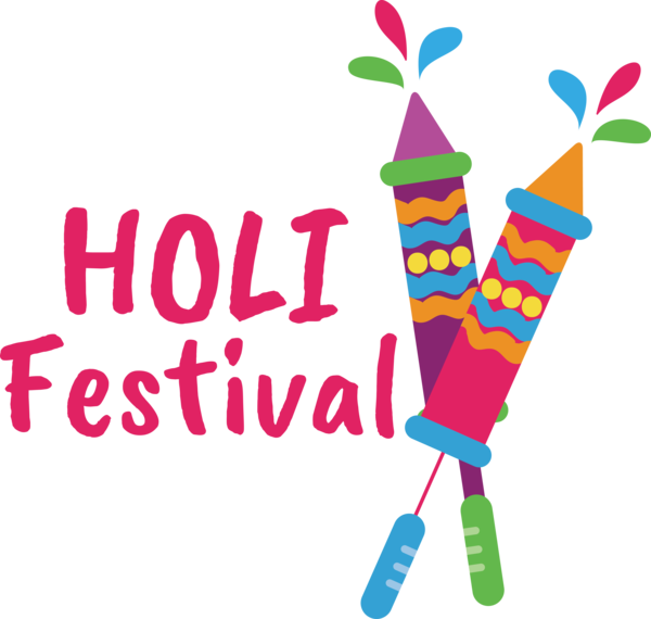 Transparent Holi Logo Drawing Design for Happy Holi for Holi