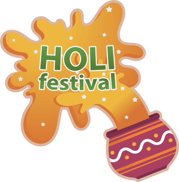 Transparent Holi Logo Fruit Orange for Happy Holi for Holi