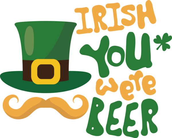 Transparent St. Patrick's Day Human Logo Design for Green Beer for St Patricks Day