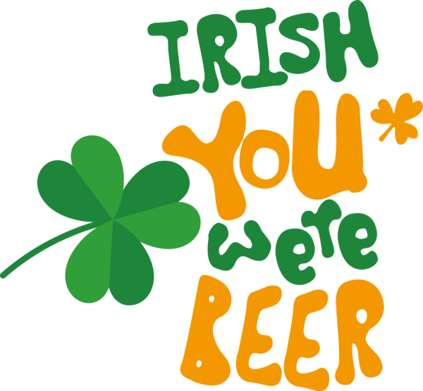 Transparent St. Patrick's Day Logo Leaf Design for Green Beer for St Patricks Day