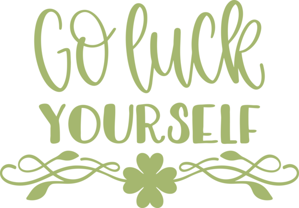 Transparent St. Patrick's Day Leaf Design Floral design for Go Luck for St Patricks Day