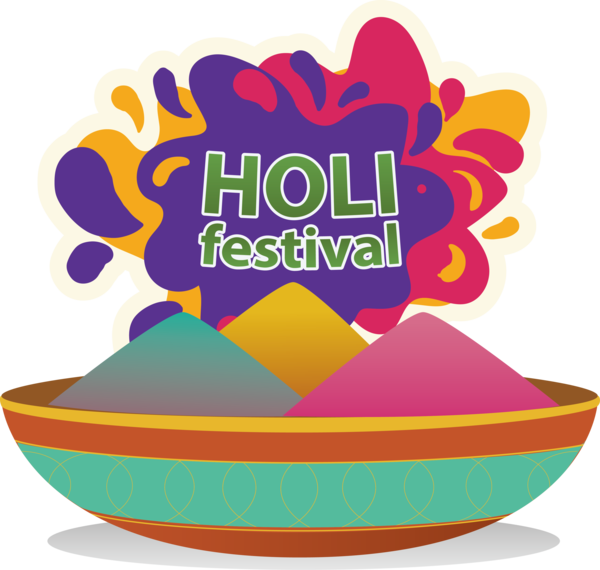 Transparent Holi Icon Logo Painting for Happy Holi for Holi