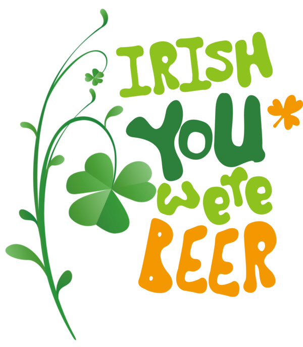 Transparent St. Patrick's Day Leaf Plant stem Logo for Green Beer for St Patricks Day