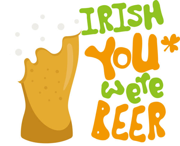 Transparent St. Patrick's Day Human Logo Cartoon for Green Beer for St Patricks Day
