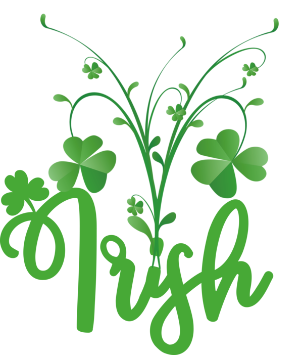 Transparent St. Patrick's Day Four-leaf clover Shamrock Design for Irish for St Patricks Day