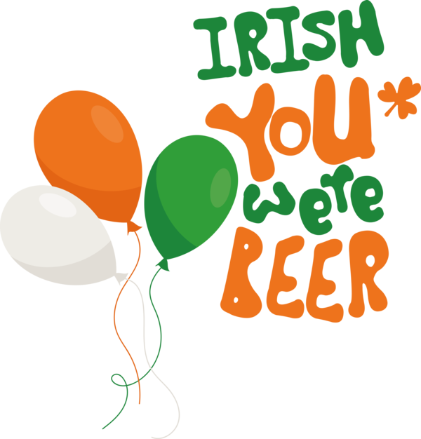 Transparent St. Patrick's Day Logo Balloon Design for Green Beer for St Patricks Day
