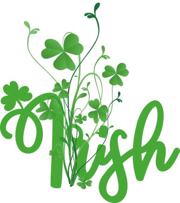 Transparent St. Patrick's Day Four-leaf clover Design Clover for Irish for St Patricks Day