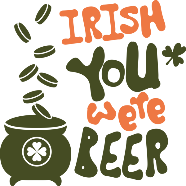 Transparent St. Patrick's Day Logo Design Leaf for Green Beer for St Patricks Day