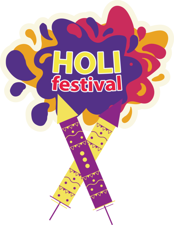 Transparent Holi Logo Icon Painting for Happy Holi for Holi