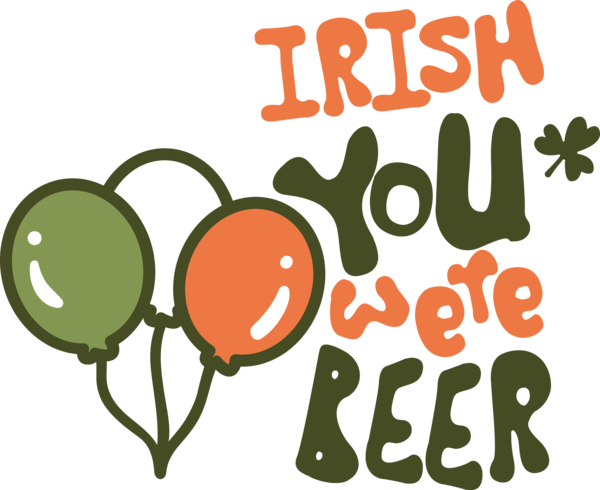 Transparent St. Patrick's Day Logo Cartoon Line for Green Beer for St Patricks Day