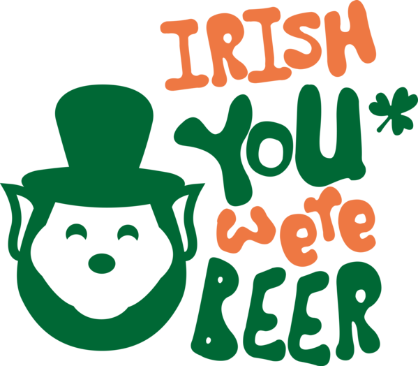 Transparent St. Patrick's Day Human Logo Leaf for Green Beer for St Patricks Day