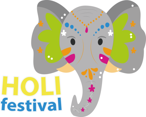 Transparent Holi Elephant Drawing Indian elephant for Happy Holi for Holi