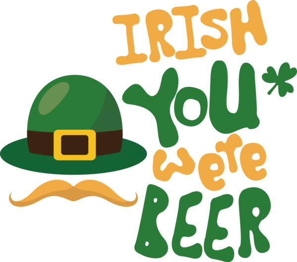 Transparent St. Patrick's Day Human Logo Hat for Green Beer for St Patricks Day