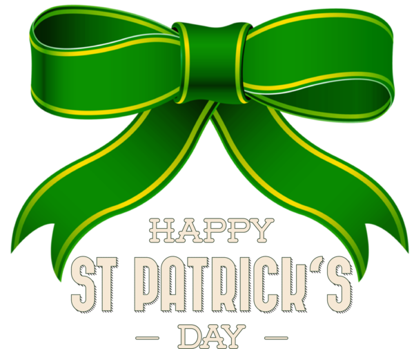 Transparent St. Patrick's Day Tie Ribbon Bow for Saint Patrick for St Patricks Day