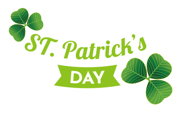Transparent St. Patrick's Day Leaf Logo Font for Shamrock for St Patricks Day