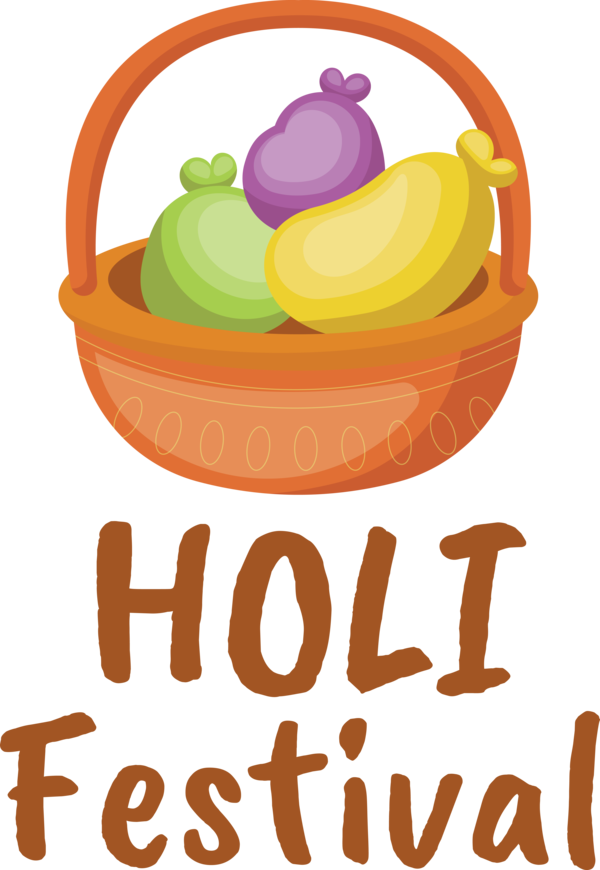 Transparent Holi Design Text Fruit for Happy Holi for Holi