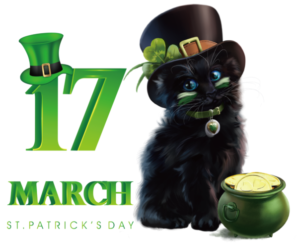 Transparent St. Patrick's Day St. Patrick's Day Bengal cat European shorthair for Saint Patrick for St Patricks Day