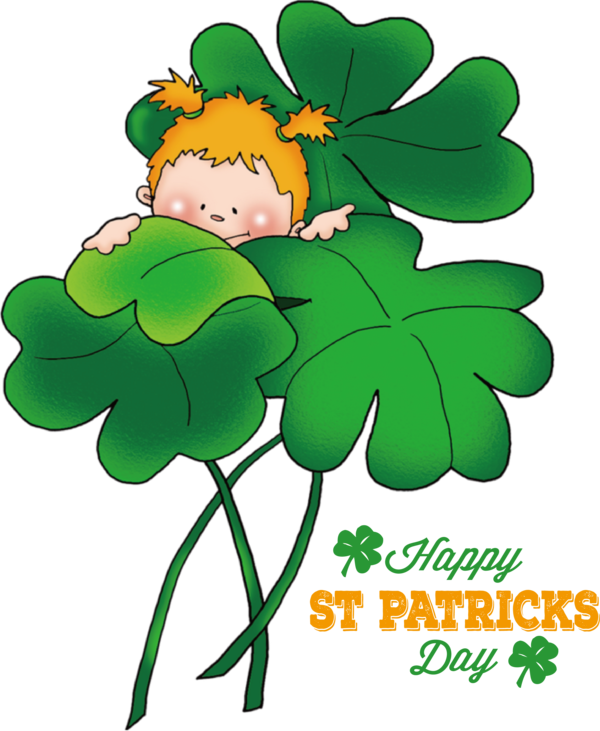 Transparent St. Patrick's Day Four-leaf clover St. Patrick's Day Clover for Saint Patrick for St Patricks Day