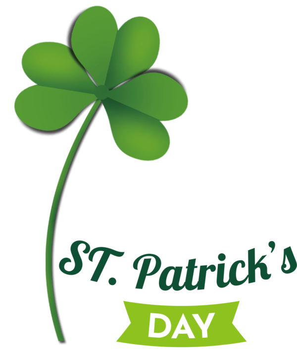 Transparent St. Patrick's Day Leaf Logo Plant stem for Shamrock for St Patricks Day