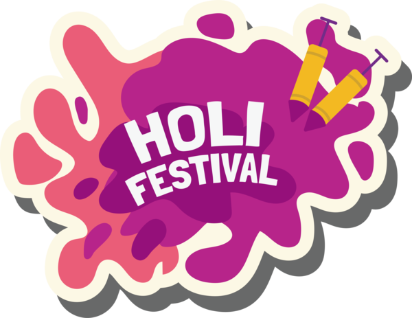 Transparent Holi Logo for Happy Holi for Holi