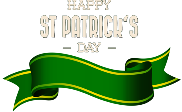 Transparent St. Patrick's Day Ribbon Awareness ribbon Yellow ribbon for Saint Patrick for St Patricks Day