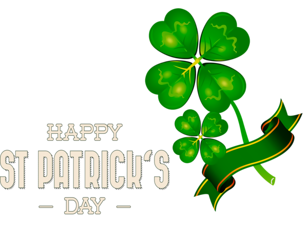 Transparent St. Patrick's Day Four-leaf clover Shamrock Luck for Saint Patrick for St Patricks Day