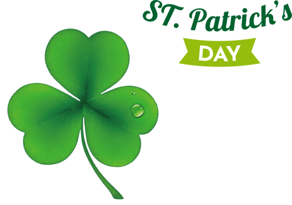 Transparent St. Patrick's Day Leaf Flower Plant stem for Shamrock for St Patricks Day