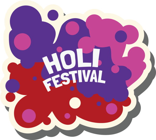 Transparent Holi Logo Painting Drawing for Happy Holi for Holi