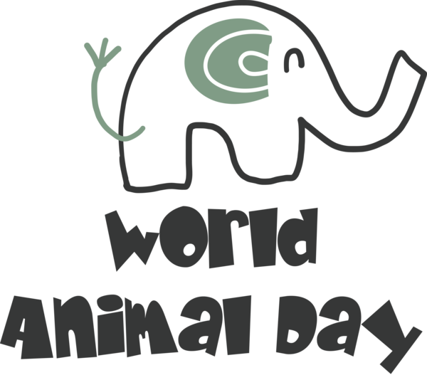 Transparent World Animal Day Elephants Human Design for Animal Day for World Animal Day