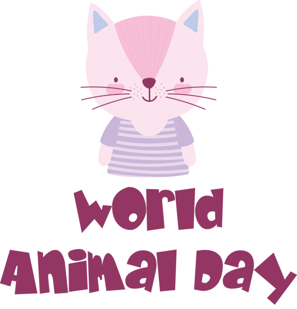 Transparent World Animal Day Cat small Whiskers for Animal Day for World Animal Day