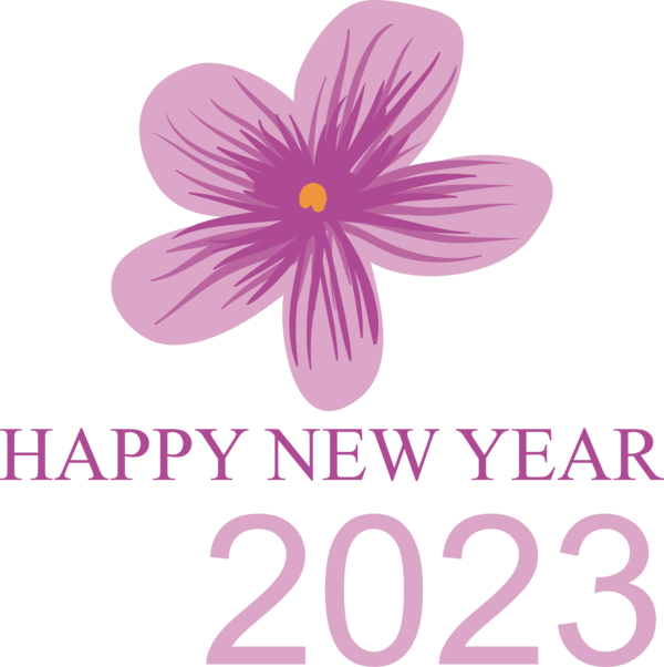 Transparent New Year Flower Venice Violet for Happy New Year 2023 for New Year