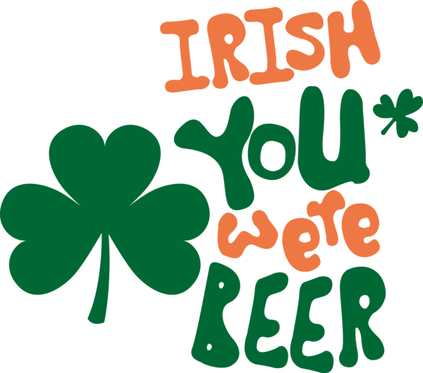 Transparent St. Patrick's Day Logo Design Shamrock for Green Beer for St Patricks Day