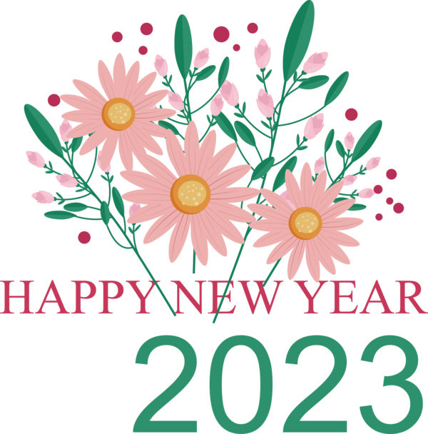 Transparent New Year Flower Flowering Pot Plants (2). FLOWER FRAME for Happy New Year 2023 for New Year