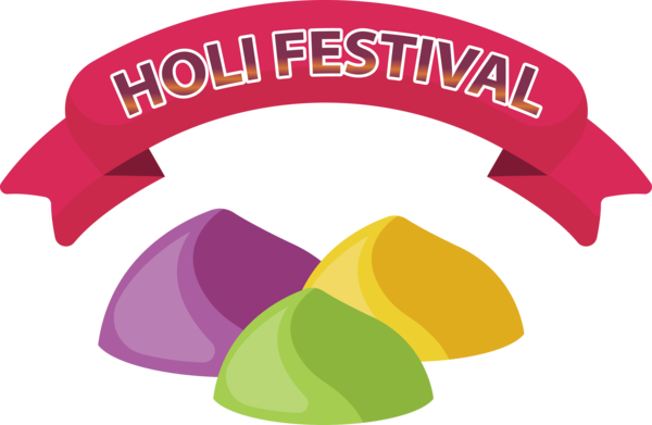 Transparent Holi Logo Design Hat for Happy Holi for Holi