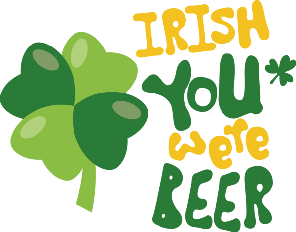 Transparent St. Patrick's Day Logo Leaf Meter for Green Beer for St Patricks Day