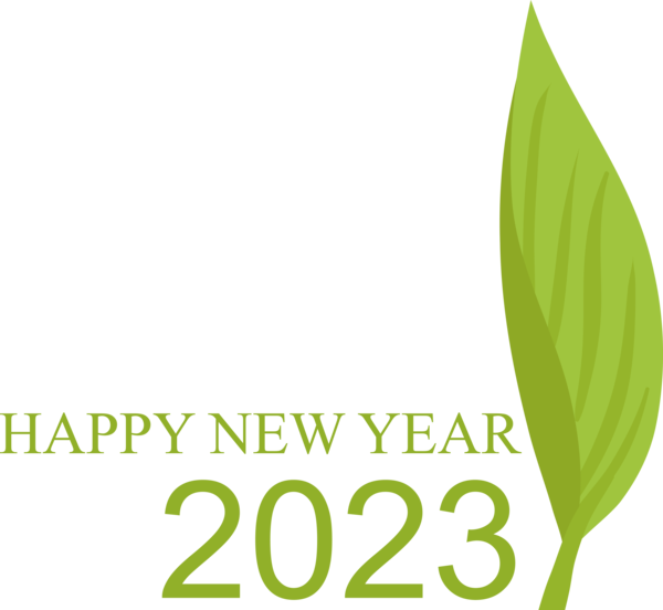 Transparent New Year Leaf Logo Font for Happy New Year 2023 for New Year