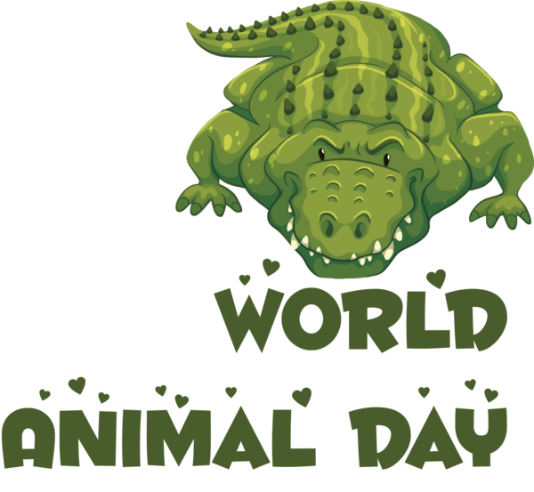 Transparent World Animal Day Reptiles Cartoon Logo for Animal Day for World Animal Day