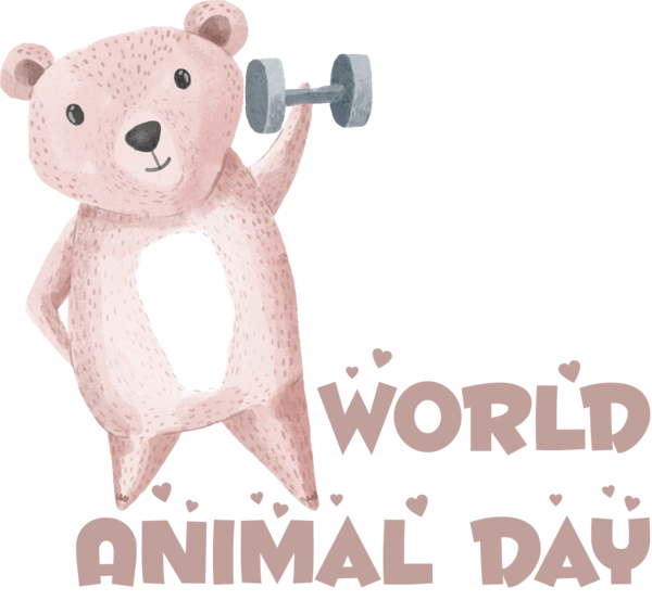 Transparent World Animal Day Bears Teddy bear Snout for Animal Day for World Animal Day