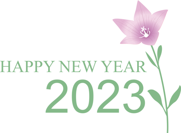 Transparent New Year Leaf Floral design for Happy New Year 2023 for New Year